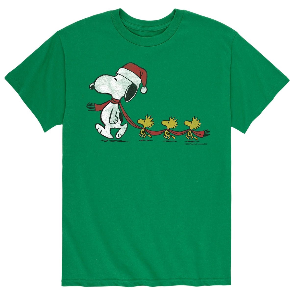 Snoopy & Woodstock Christmas Scarf - Men's Short Sleeve Graphic