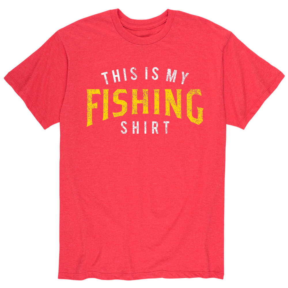 Instant Message - This Is My Fishing Shirt - Men's Short Sleeve T-Shirt Medium / Heather Red