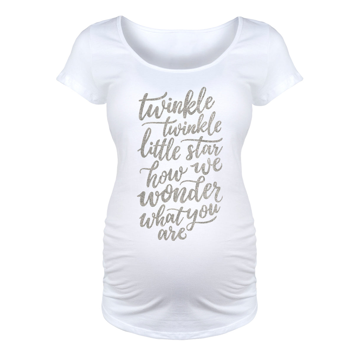 Baby On The Way Maternity T-Shirt - maternity cut shirt with ruched si –  Twinkle Twinkle Tees